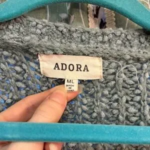ADORA | Sweaters | Adora Olive Green Chunky Openfront Cardigan With ...